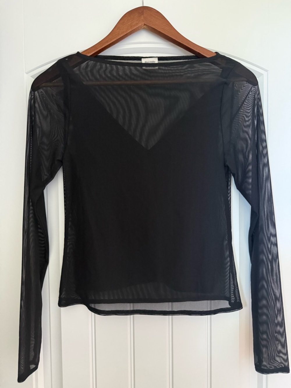 Abercrombie & Fitch Sheer Long-Sleeve Mesh Top